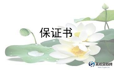 车辆保证书范文5篇